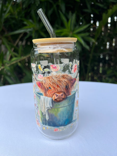 Glass Tumbler - Highland Cow