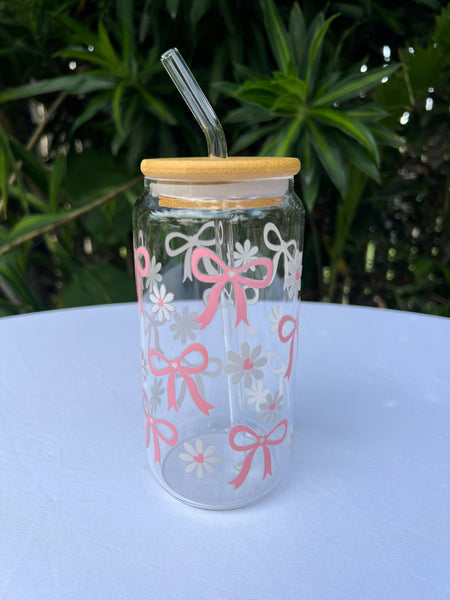 Glass Tumbler - Bows & Flowers