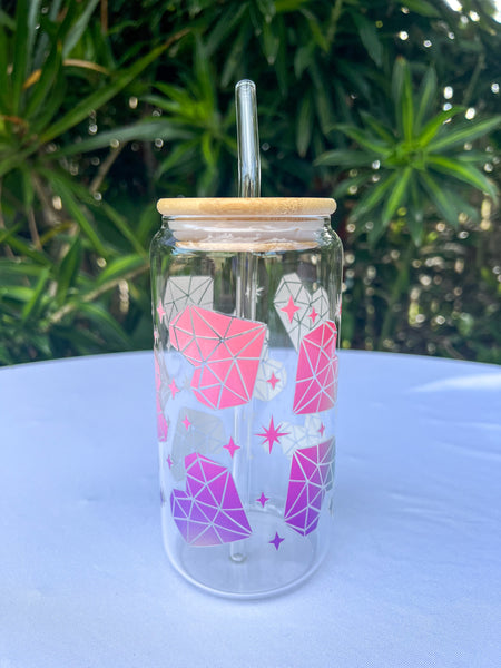 Glass Tumbler - Geo Heart Gradient