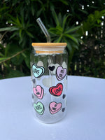 Glass Tumbler - Candy Hearts